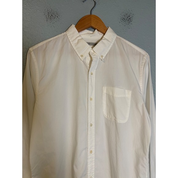 OUTERKNOWN Mens The Studio Shirt White Long Sleeve Button Down Size Medium - Picture 4 of 11